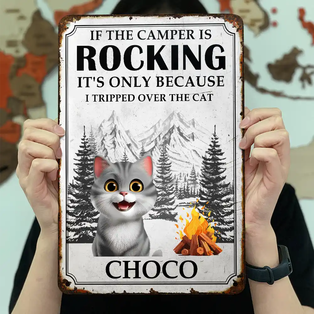 Pet Lovers,Pet Mom,Pet Dad,Camping,Campsite,Funny - It's Only Because I Tripped Over The Dog Funny Camping - Personalized Classic Metal Signs