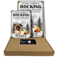 Pet Lovers,Pet Mom,Pet Dad,Camping,Campsite,Funny - It's Only Because I Tripped Over The Dog Funny Camping - Personalized Classic Metal Signs