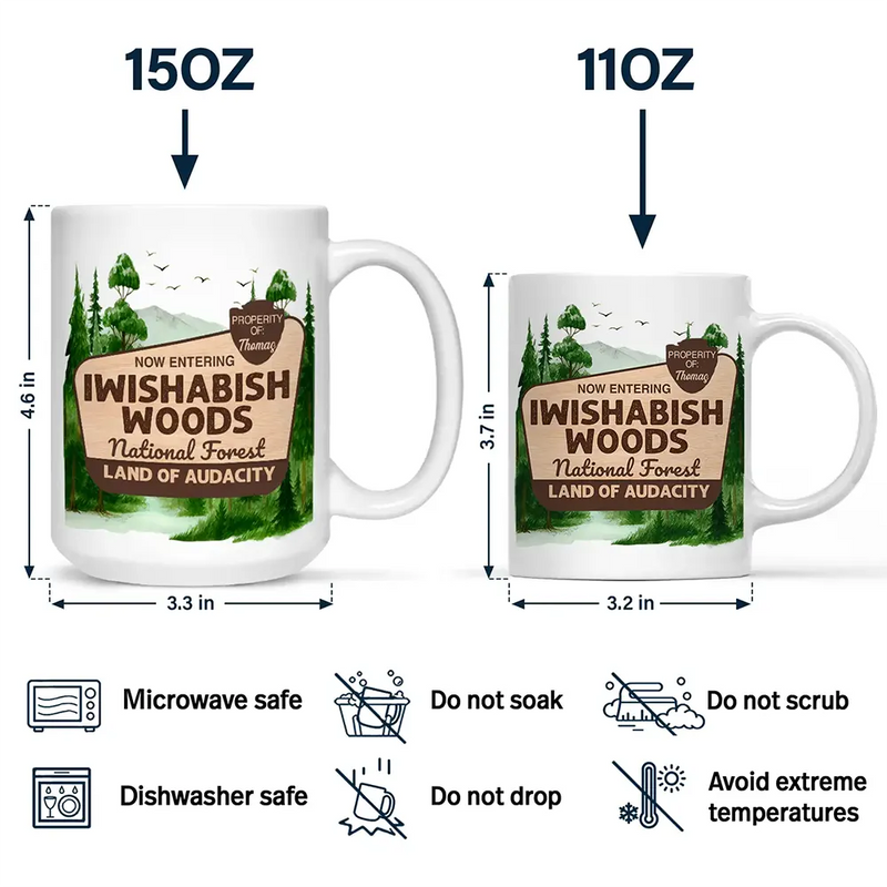 Camping, Campsite, Funny - Iwishabish Woods Camping - Personalized Mug