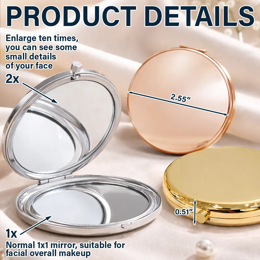 Gift For Women, Gift For Yourself, Gift For Bestie, Happy - 3D Effect Flower & Butterfly Monogram Shine With Love and Admiration - Personalized Compact Mirror