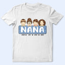 Gift For Mother,Gift For Grandma,Grandma,Grandkids - Jeans Pattern Mom Nana And Kids - Personalized T Shirt