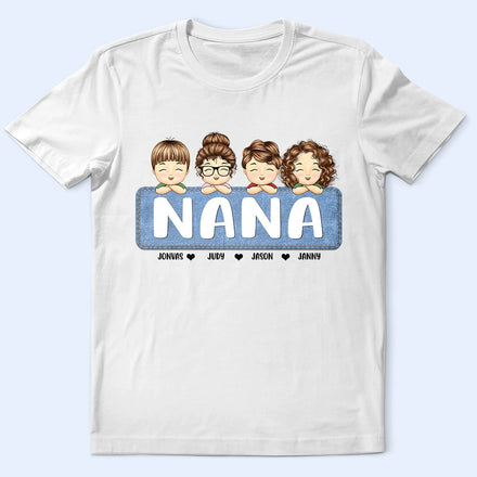 Motif jeans maman, grand-mère et enfants - T-shirt personnalisé