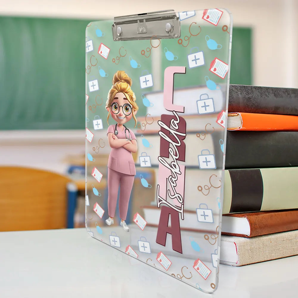 Nurse, Funny - Job Title 3D Effect Nurse - Personalized Acrylic Clipboard