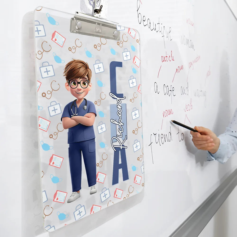 Nurse, Funny - Job Title 3D Effect Nurse - Personalized Acrylic Clipboard