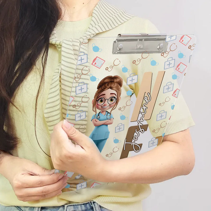 Nurse, Funny - Job Title 3D Effect Nurse - Personalized Acrylic Clipboard