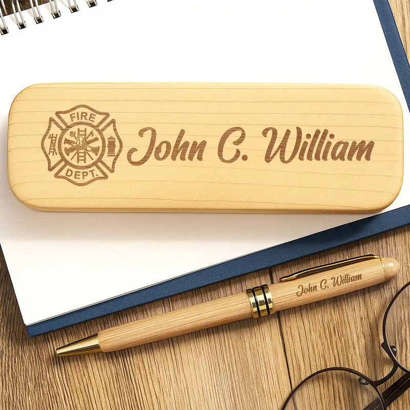 Nurse,Firefighter,Gift For Yourself,Happy - Job Title Nurse Lawyer Firefighter - Personalized Wooden Pen Set