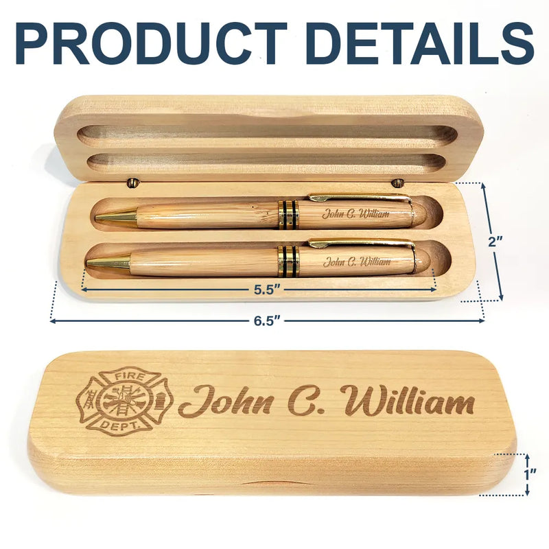 Nurse,Firefighter,Gift For Yourself,Happy - Job Title Nurse Lawyer Firefighter - Personalized Wooden Pen Set