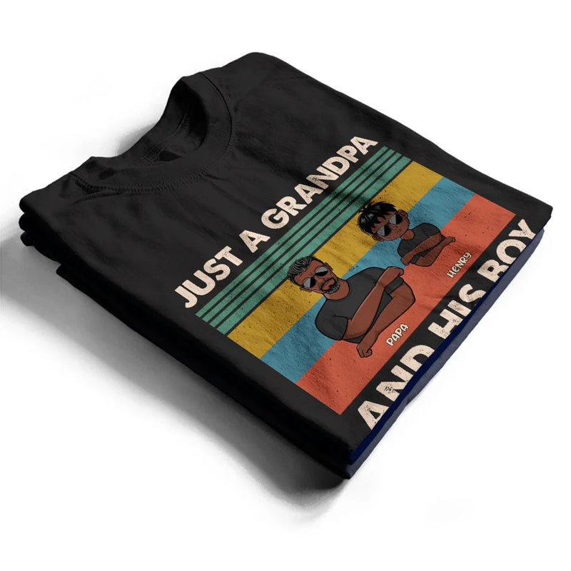 Gift For Grandpa,Grandpa - Grandkids,Happy - Just A Grandpa And His Granddaughter - Personalized T Shirt