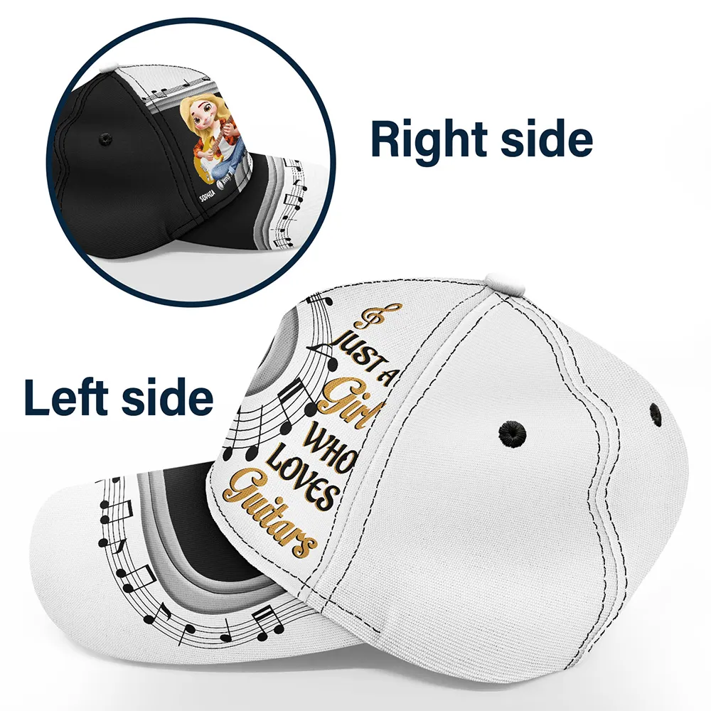 Guitar,Gift For Yourself,Funny - Just A Boy Girl Who Loves Guitars 3D Effect - Personalized Classic Cap