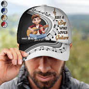 Guitar,Gift For Yourself,Funny - Just A Boy Girl Who Loves Guitars 3D Effect - Personalized Classic Cap