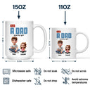 Gift For Father, Happy - Just A Dad And His Girl 3D Cartoon - Personalized Father's Day Gift Set