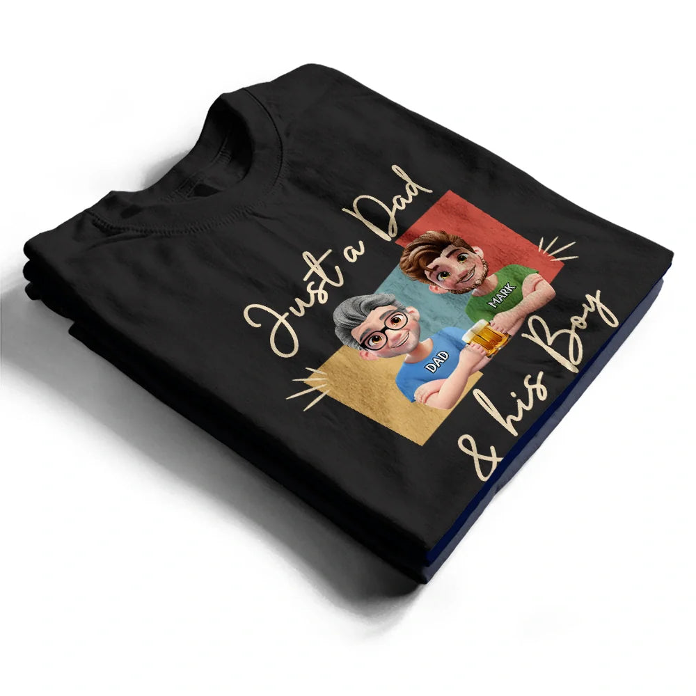 Gift For Father,Happy - Just A Dad And His Girl 3D Effect - Personalized T Shirt