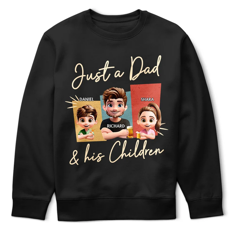 Gift For Father,Happy - Just A Dad And His Girl 3D Effect - Personalized T Shirt