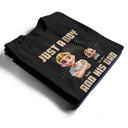 Gift For Father, Dad - Daughters (Young), Dad - Children, Happy - Just A Dad And His Girl 3D Effect Crossed Arms - Personalized T Shirt