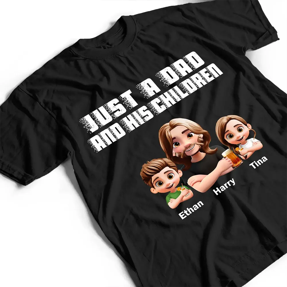Gift For Father,Dad - Daughters (Young),Funny -  Just A Dad And His Girl Grunge Style - Personalized T Shirt
