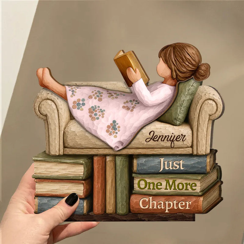 Top Market,Proud,Reading,Gift For Yourself,Vector - Just A Girl Boy Who Loves Books Wood Carving Style - Personalized Custom Shaped Wooden Plaque