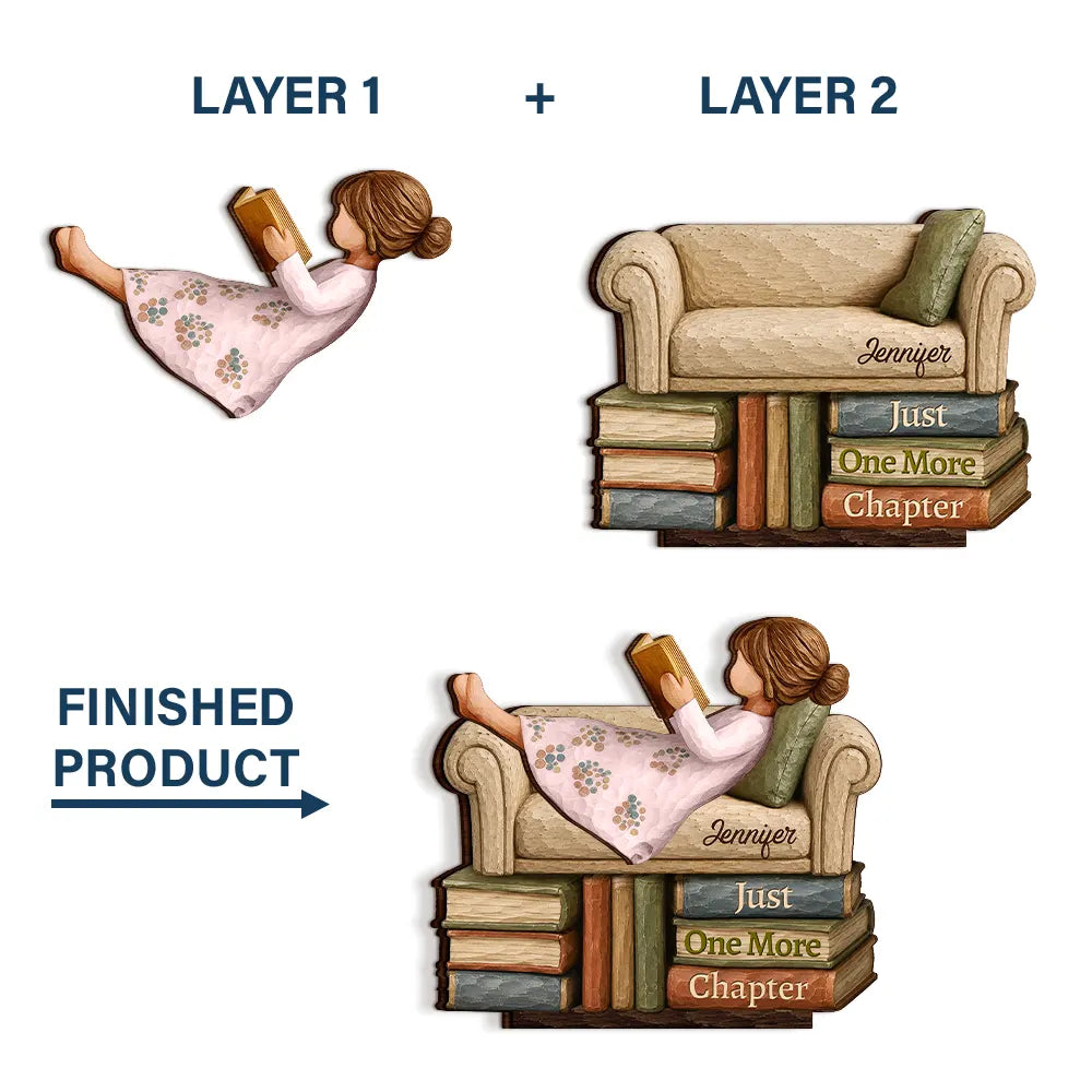 Top Market,Proud,Reading,Gift For Yourself,Vector - Just A Girl Boy Who Loves Books Wood Carving Style - Personalized Custom Shaped Wooden Plaque