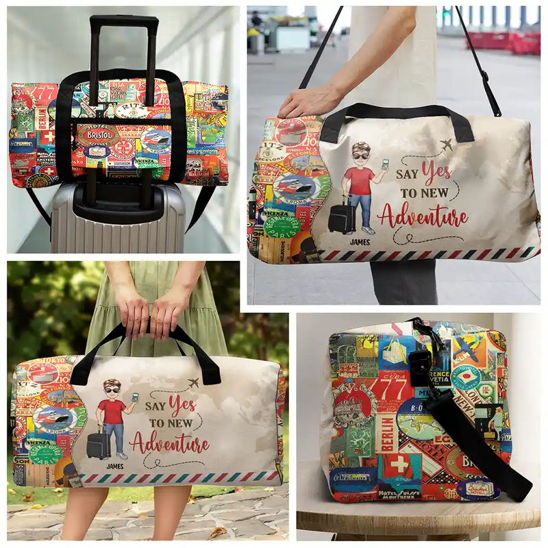 Travel,Gift For Yourself,Happy - Just A Girl Boy Who Loves Traveling - Personalized Duffle Bag