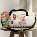 Travel,Gift For Yourself,Happy - Just A Girl Boy Who Loves Traveling - Personalized Duffle Bag