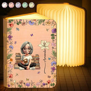 Reading, Gift For Yourself, Happy, Gift For Women - Just A Girl Who Loves Reading - Personalized Book Lamp