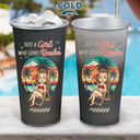 Gift For Women, Gift For Yourself, Summer, Travel, Beach, Happy - Just A Girl Who Loves Beaches Summer - Personalized Aluminum Color Changing Cup