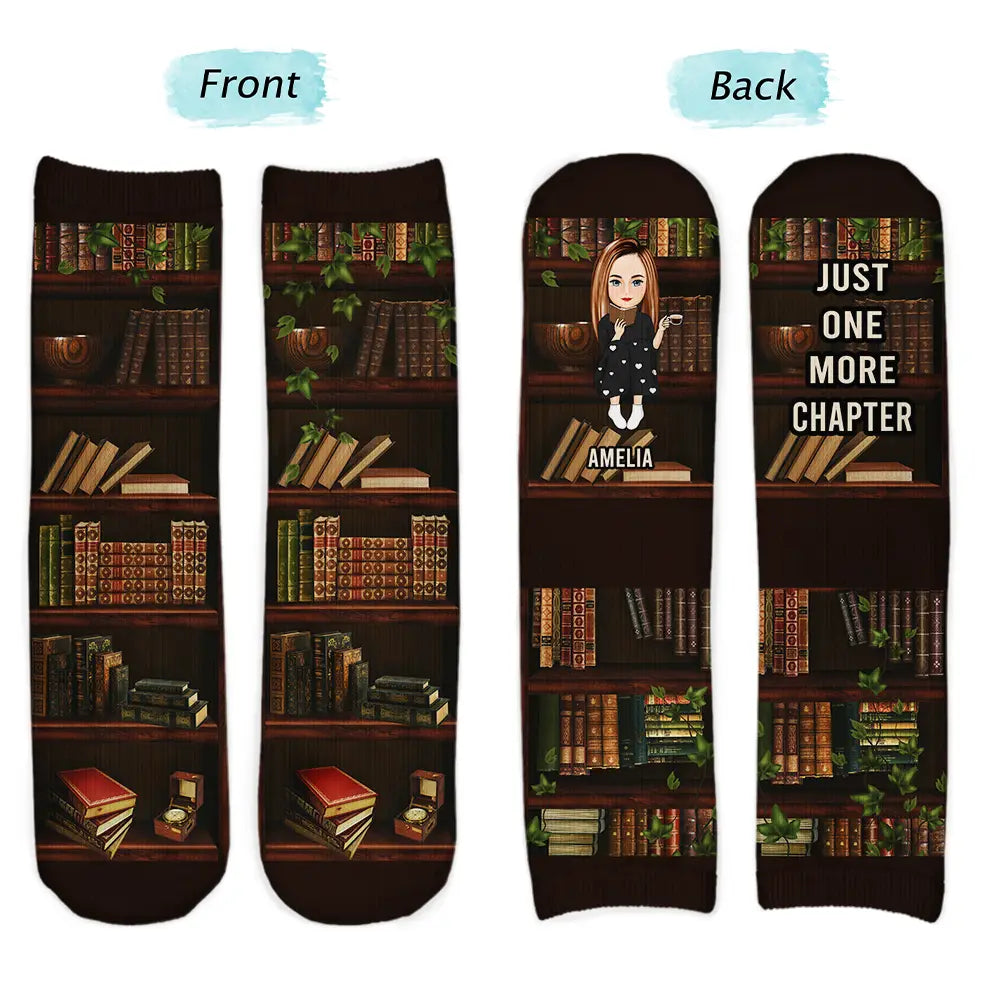 Gift For Yourself,Gift For Women,Reading,Happy,Gift For Men,Christmas - Just A Girl Who Loves Book - Personalized Socks