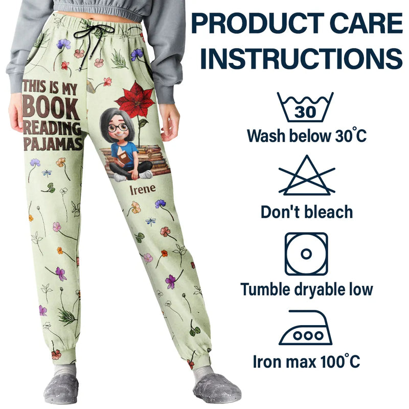 Reading, Gift For Women, Happy - Just A Girl Who Loves Book Birth Month Flower - Personalized Sweatpants