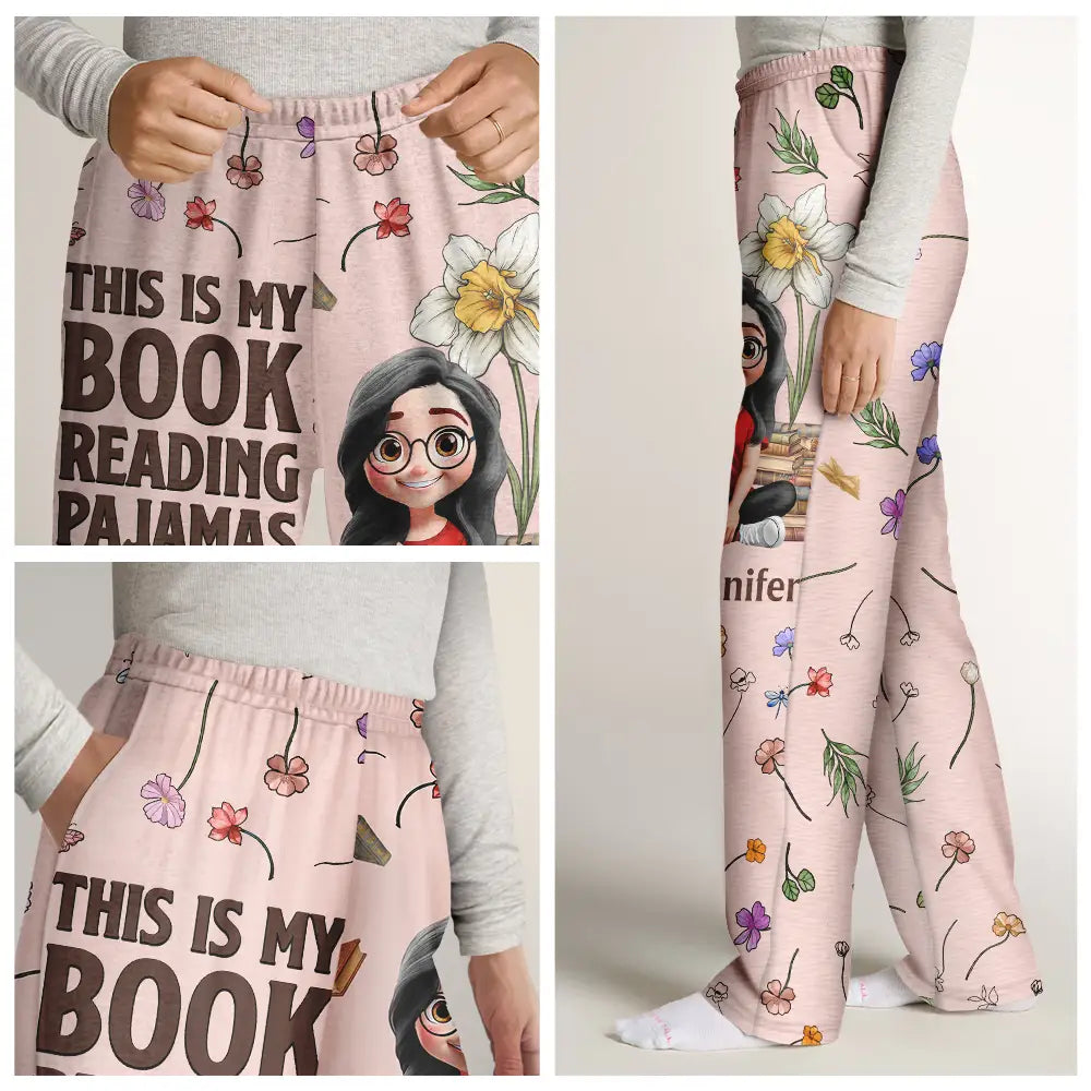 Reading, Gift For Women, Happy - Just A Girl Who Loves Book Birth Month Flower - Personalized Sweatpants