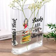 Gift For Yourself, Gift For Women, Reading, Happy, Gift For Men - Just A Girl Who Loves Books - Personalized Acrylic Book Vase