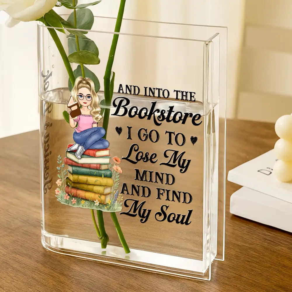 Gift For Yourself, Gift For Women, Reading, Happy, Gift For Men - Just A Girl Who Loves Books - Personalized Acrylic Book Vase