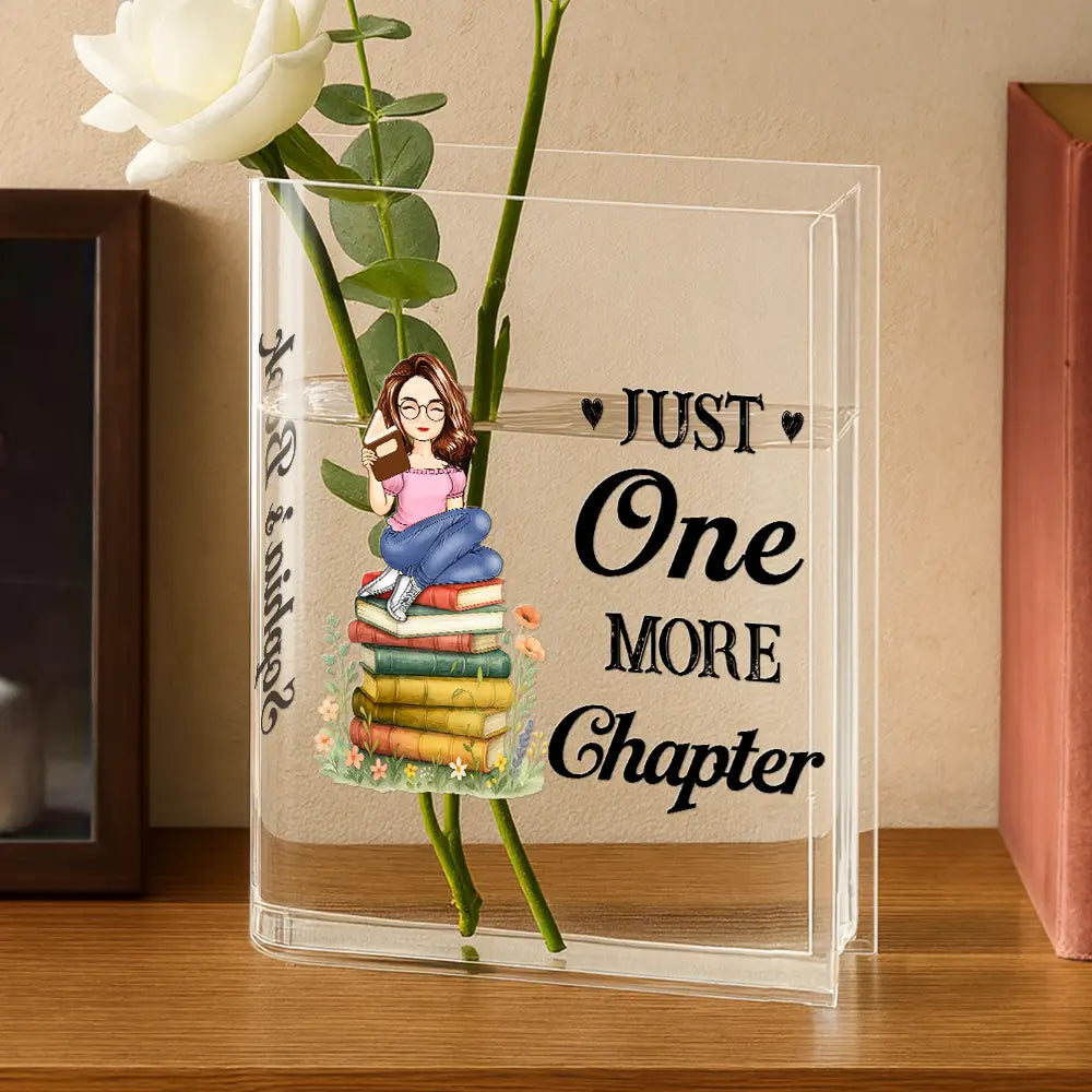 Gift For Yourself, Gift For Women, Reading, Happy, Gift For Men - Just A Girl Who Loves Books - Personalized Acrylic Book Vase