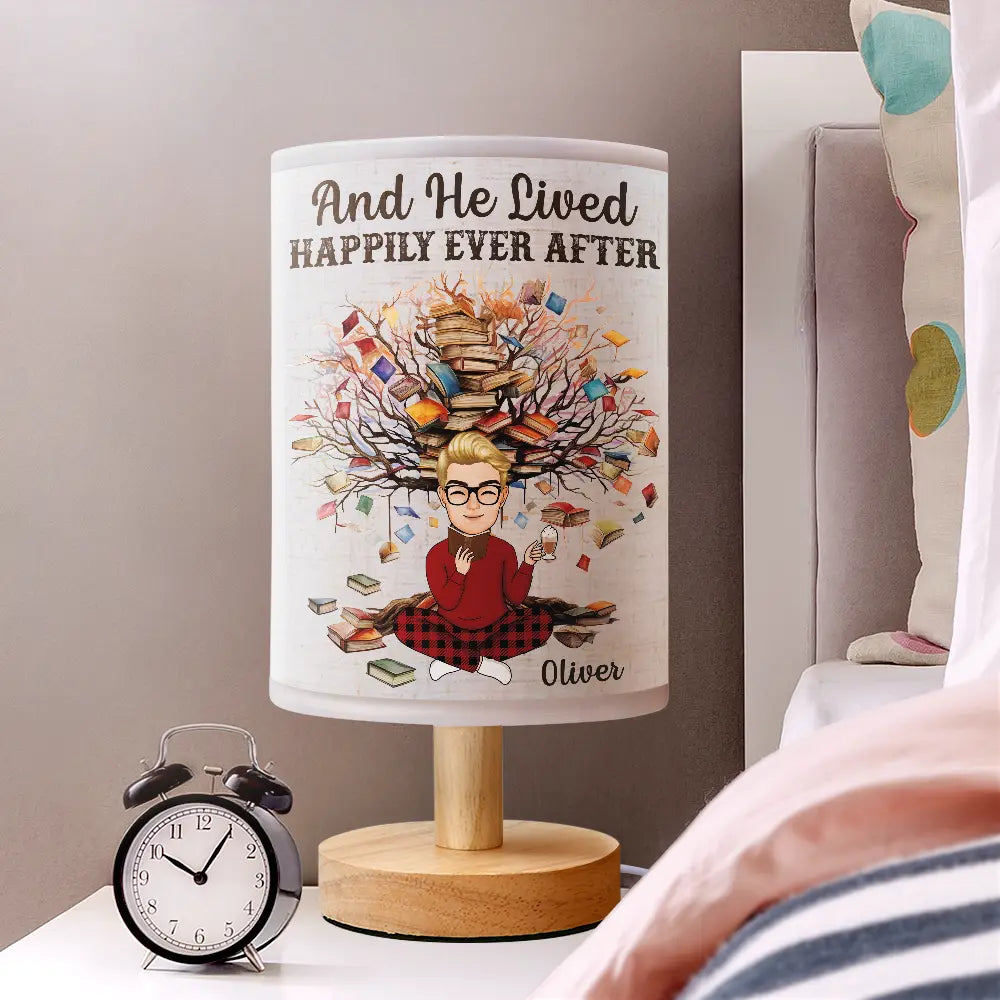 Happy,Reading,Gift For Wife,Gift For Girlfriend,Gift For Yourself,Gift For Women,Gift For Daughter,Gift For Kids - Just A Girl Who Loves Books - Personalized Fabric Lamp