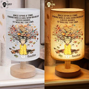 Happy,Reading,Gift For Wife,Gift For Girlfriend,Gift For Yourself,Gift For Women,Gift For Daughter,Gift For Kids - Just A Girl Who Loves Books - Personalized Fabric Lamp