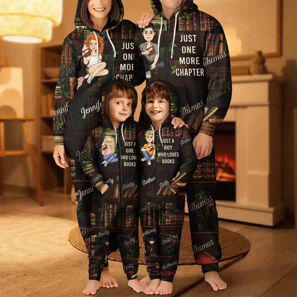 Just A Girl Who Loves Books - Personalized Overall Onesie Hooded Jumpsuit