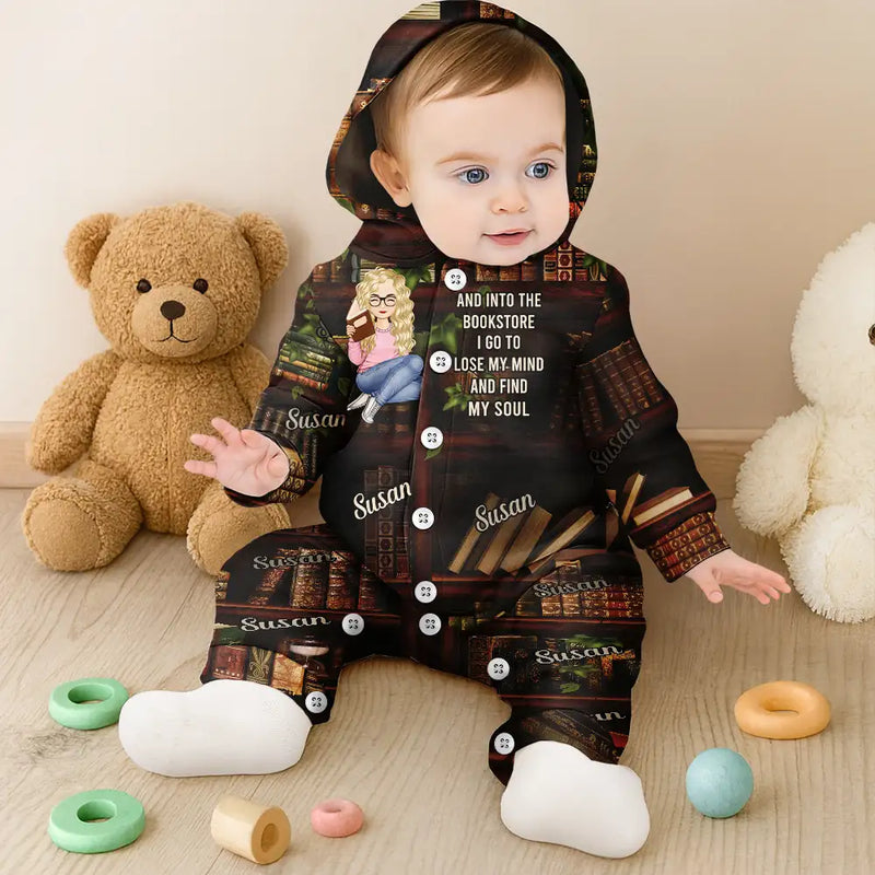 Just A Girl Who Loves Books - Personalized Overall Onesie Hooded Jumpsuit