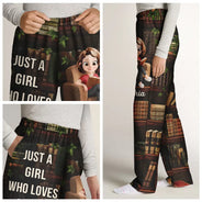 Reading,Happy,Gift For Yourself,Gift For Women,Gift For Daughter - Just A Girl Who Loves Books 3D Effect - Personalized Pajama Pants