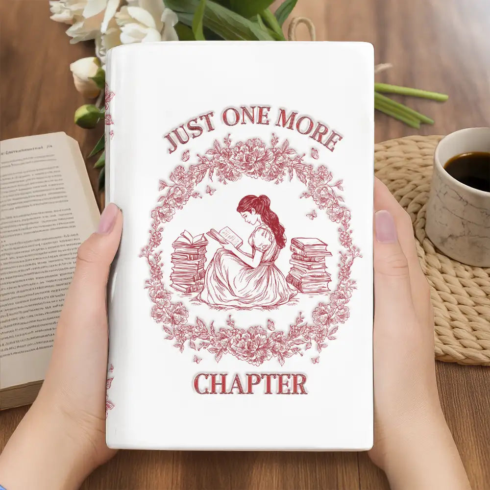 Gift For Yourself, Gift For Women, Reading, Happy - Just A Girl Who Loves Books Chinoiserie Toile 3D Inflated Effect - Personalized Ceramic Book Vase