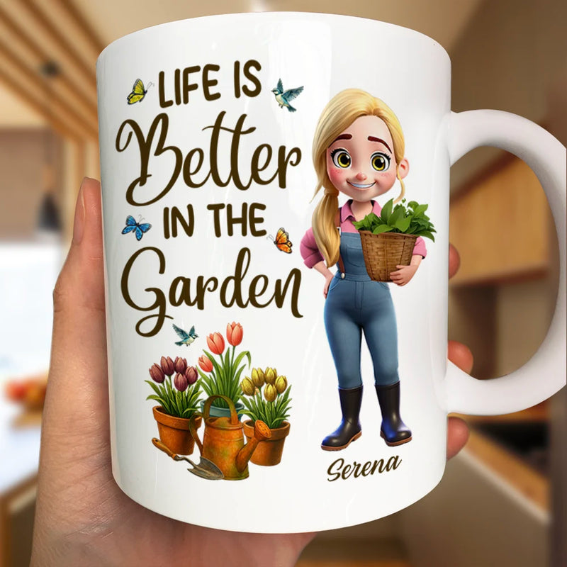Gardening,Gift For Women,Happy - Just A Girl Who Loves Gardening - Personalized Mug