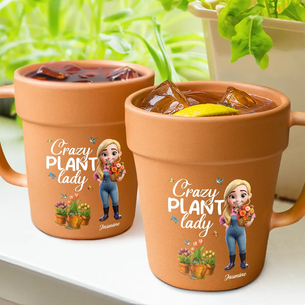 Gardening, Gift For Women, Happy, Gift For Yourself - Just A Girl Who Loves Gardening - Personalized Plant Pot Ceramic Mug
