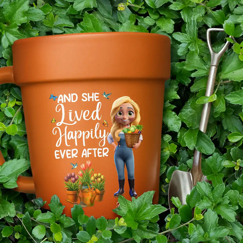 Gardening, Gift For Women, Happy, Gift For Yourself - Just A Girl Who Loves Gardening - Personalized Plant Pot Ceramic Mug