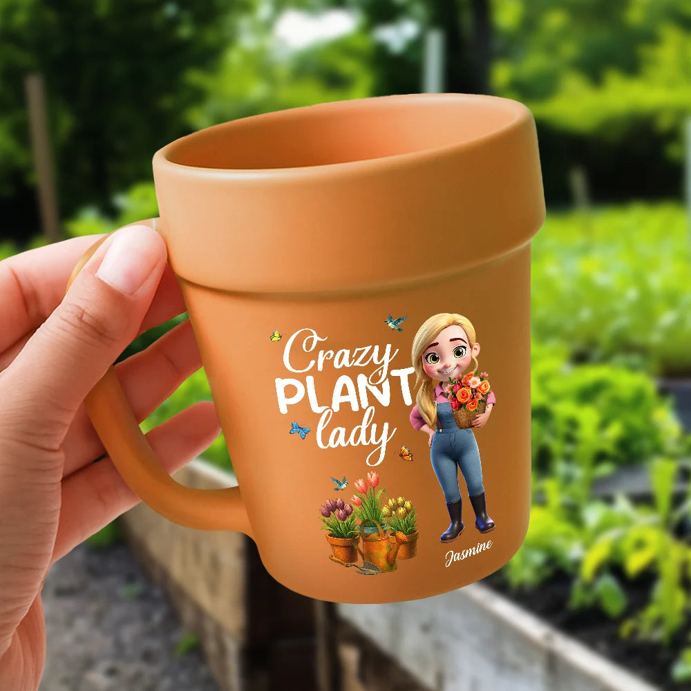 Gardening, Gift For Women, Happy, Gift For Yourself - Just A Girl Who Loves Gardening - Personalized Plant Pot Ceramic Mug