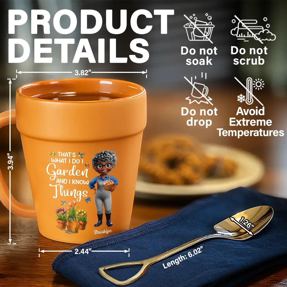 Gardening, Gift For Women, Happy, Gift For Yourself - Just A Girl Who Loves Gardening - Personalized Plant Pot Ceramic Mug