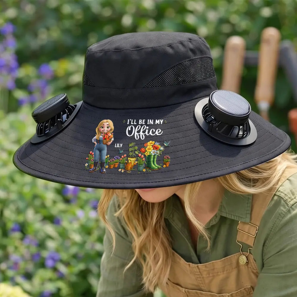 Gardening, Gift For Yourself, Gift For Women, Summer, Top Market, Cozy, Vector - Just A Girl Who Loves Gardening - Personalized Solar Fan Hat