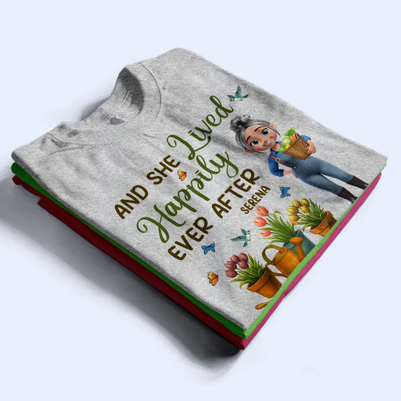 Gardening,Gift For Women,Happy - Just A Girl Who Loves Gardening 3D Effect - Personalized T Shirt