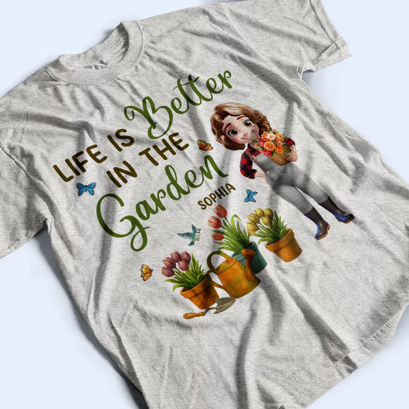 Gardening,Gift For Women,Happy - Just A Girl Who Loves Gardening 3D Effect - Personalized T Shirt