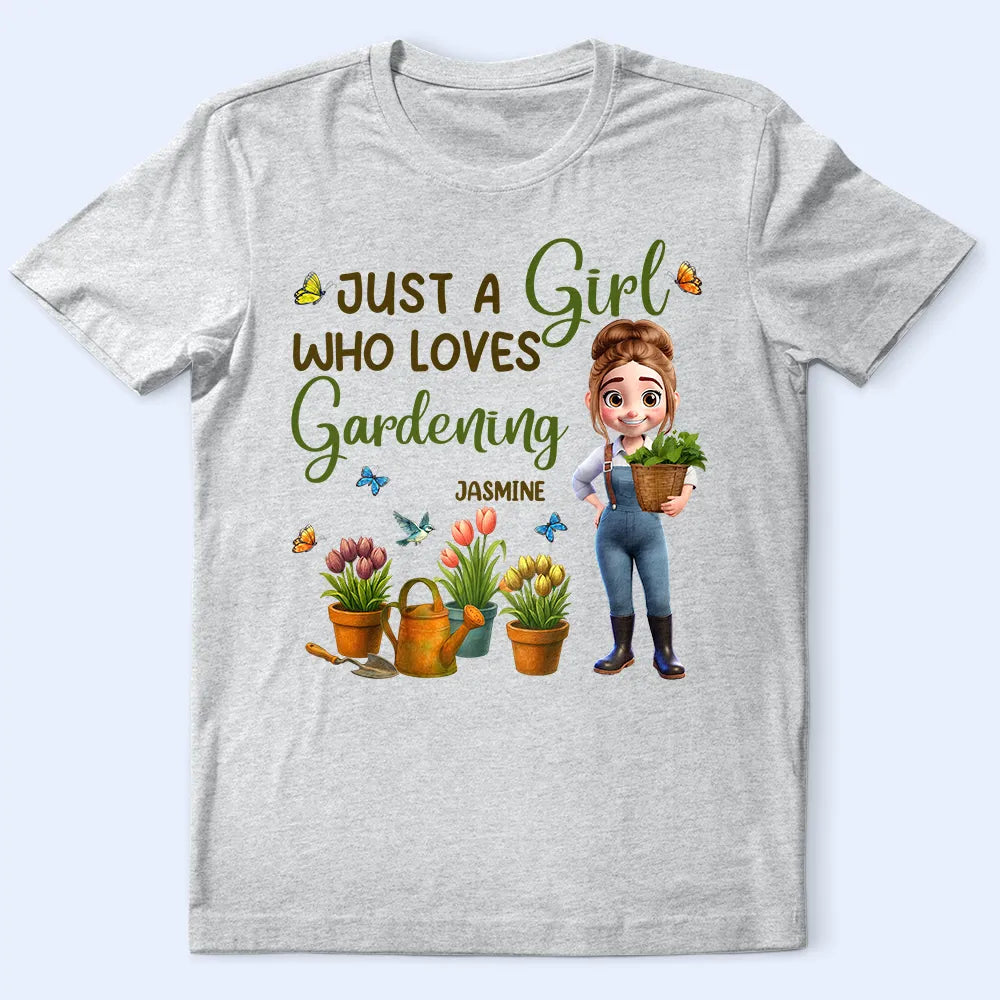 Just A Girl Who Loves Gardening 3D Effect - Personalized T Shirt