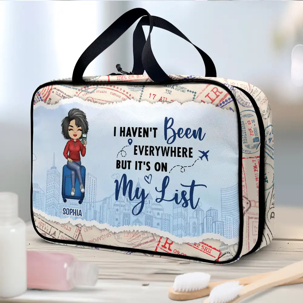 Gift For Women,Gift For Yourself,Summer,Travel,Happy - Just A Girl Who Loves Traveling - Gift For Travelers - Personalized Toiletry Bag