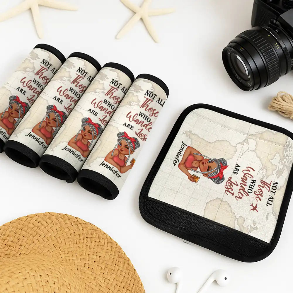 Gift For Yourself, Summer, Travel, Happy, Gift For Women, Gift For Men - Just A Girl Who Loves Traveling - Personalized Luggage Handle Wrap