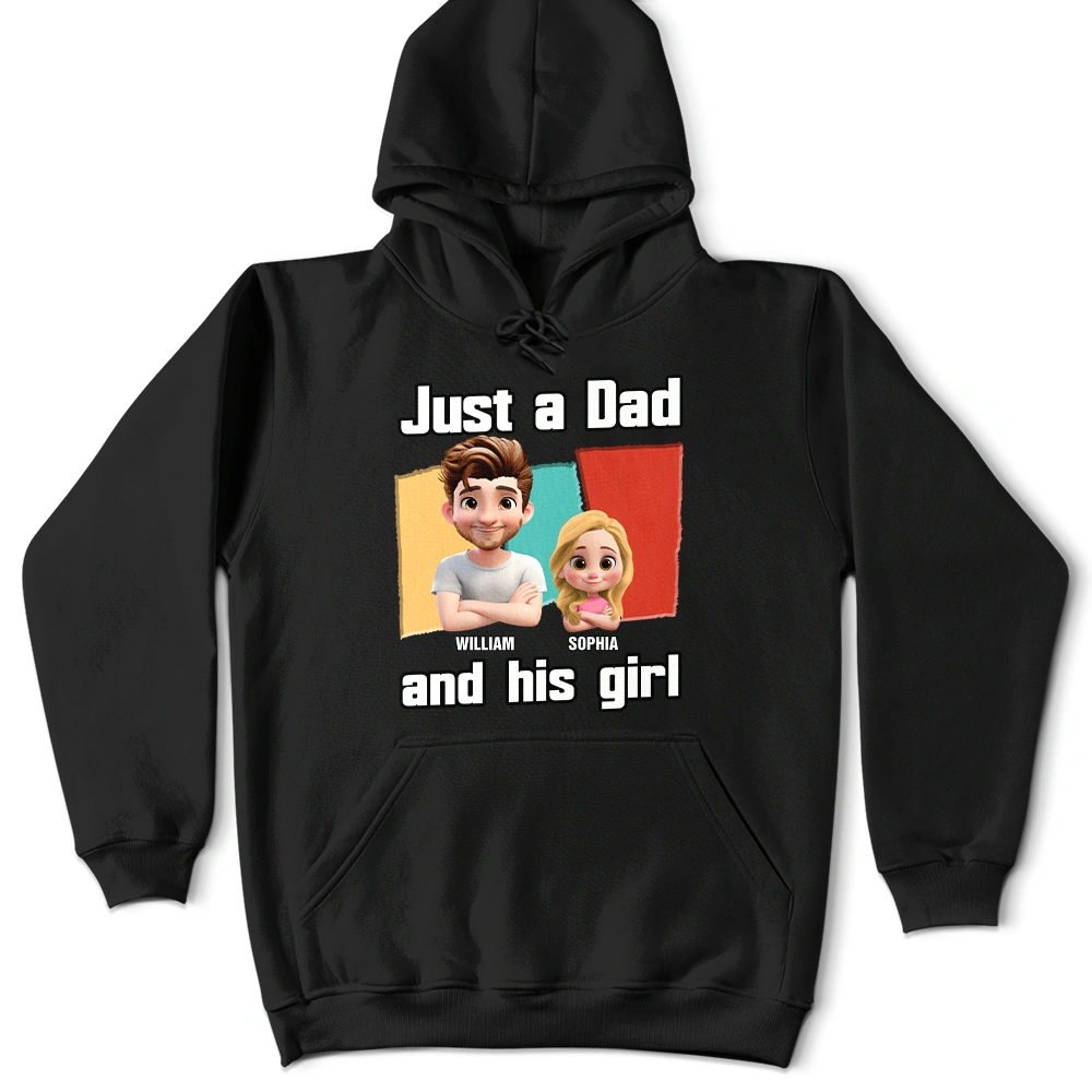 Gift For Father,Gift For Grandpa,Funny - Just A Grandpa Dad And His Girl Comic Style - Personalized T Shirt