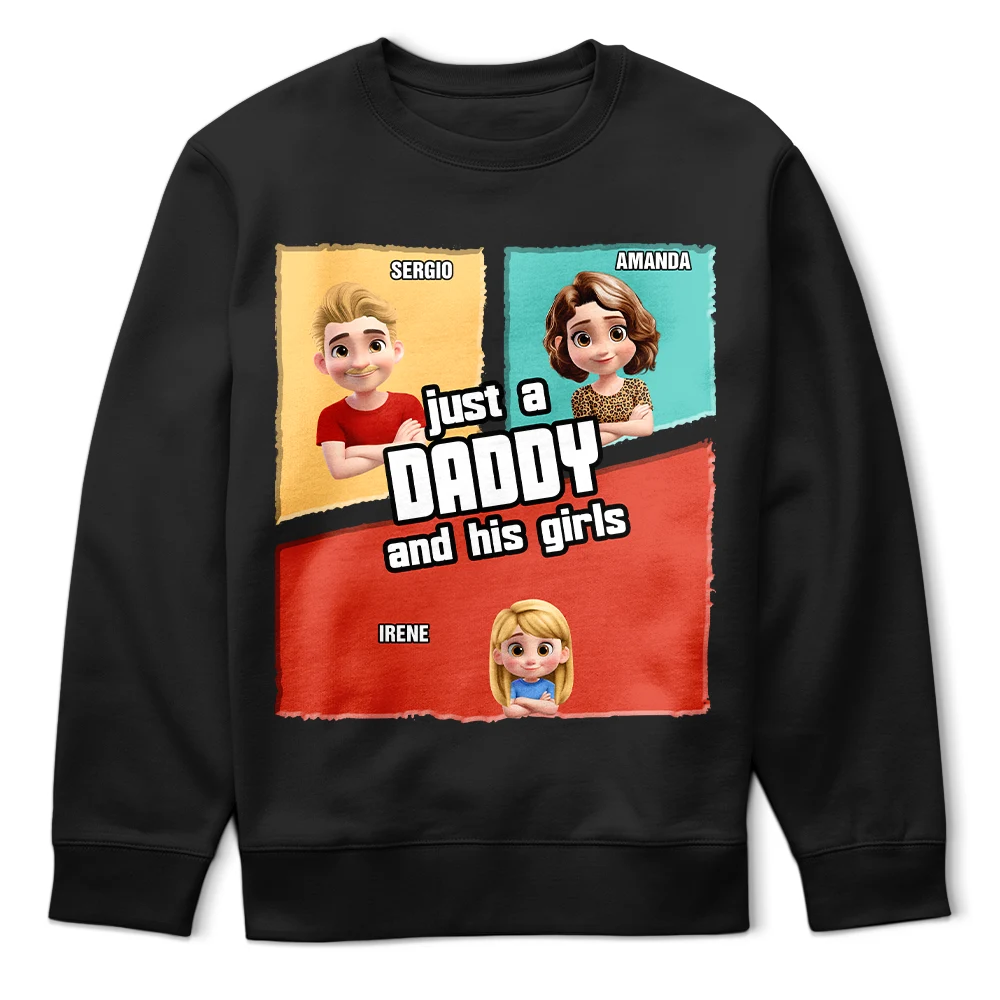 Gift For Father,Gift For Grandpa,Funny - Just A Grandpa Dad And His Girl Comic Style - Personalized T Shirt